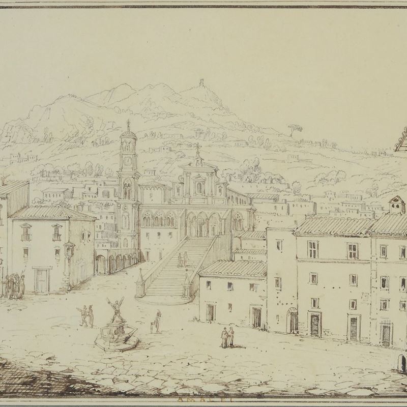 Scuola Italia Meridionale, XVIII - XIX Sec. - Veduta di Amalfi