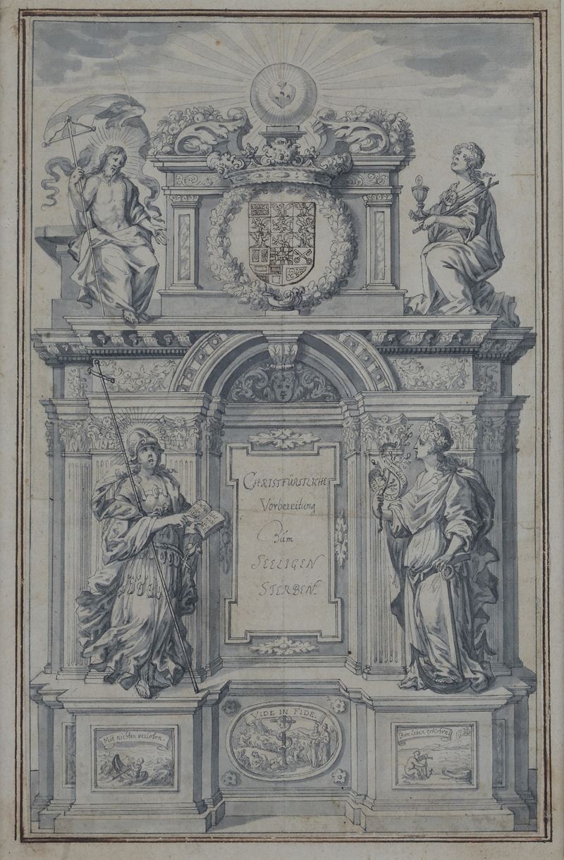 Scuola Austriaca, XVIII Sec. - Studio per Frontespizio