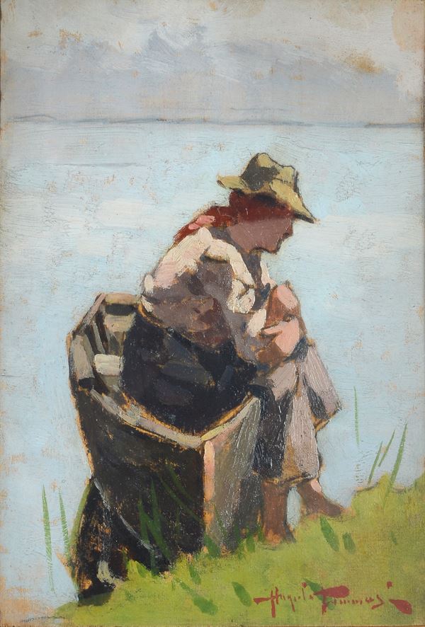 Angiolo Tommasi - Sul lago (studio)