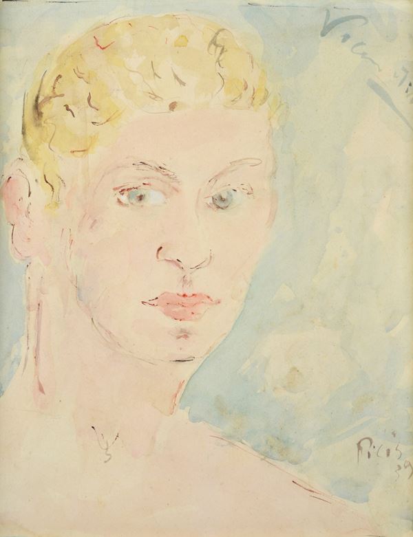 Filippo de Pisis - Volto di giovane biondo