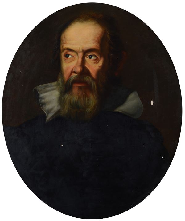 Scuola Italiana, XIX sec. - Ritratto di Galileo Galilei (Da Justus Sustermans)