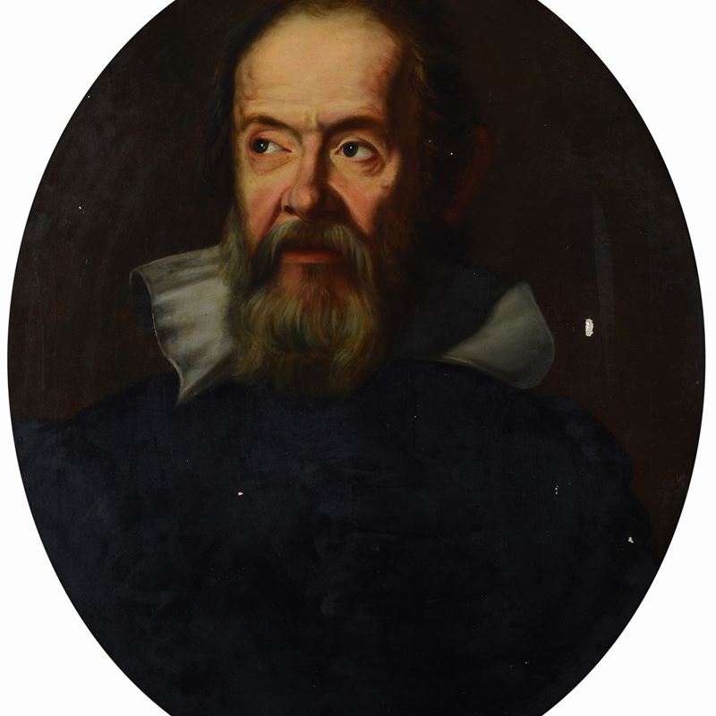 Scuola Italiana, XIX Sec. - Ritratto di Galileo Galilei (da Justus Sustermans)
