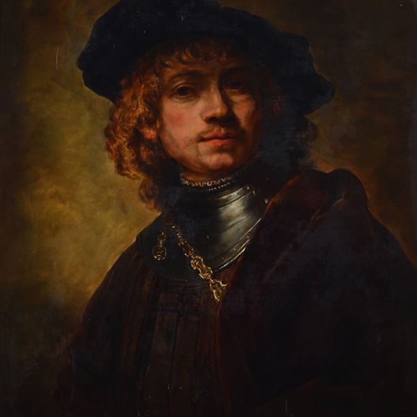 Scuola Italiana, XIX sec. - Autoritratto (da Rembrandt)