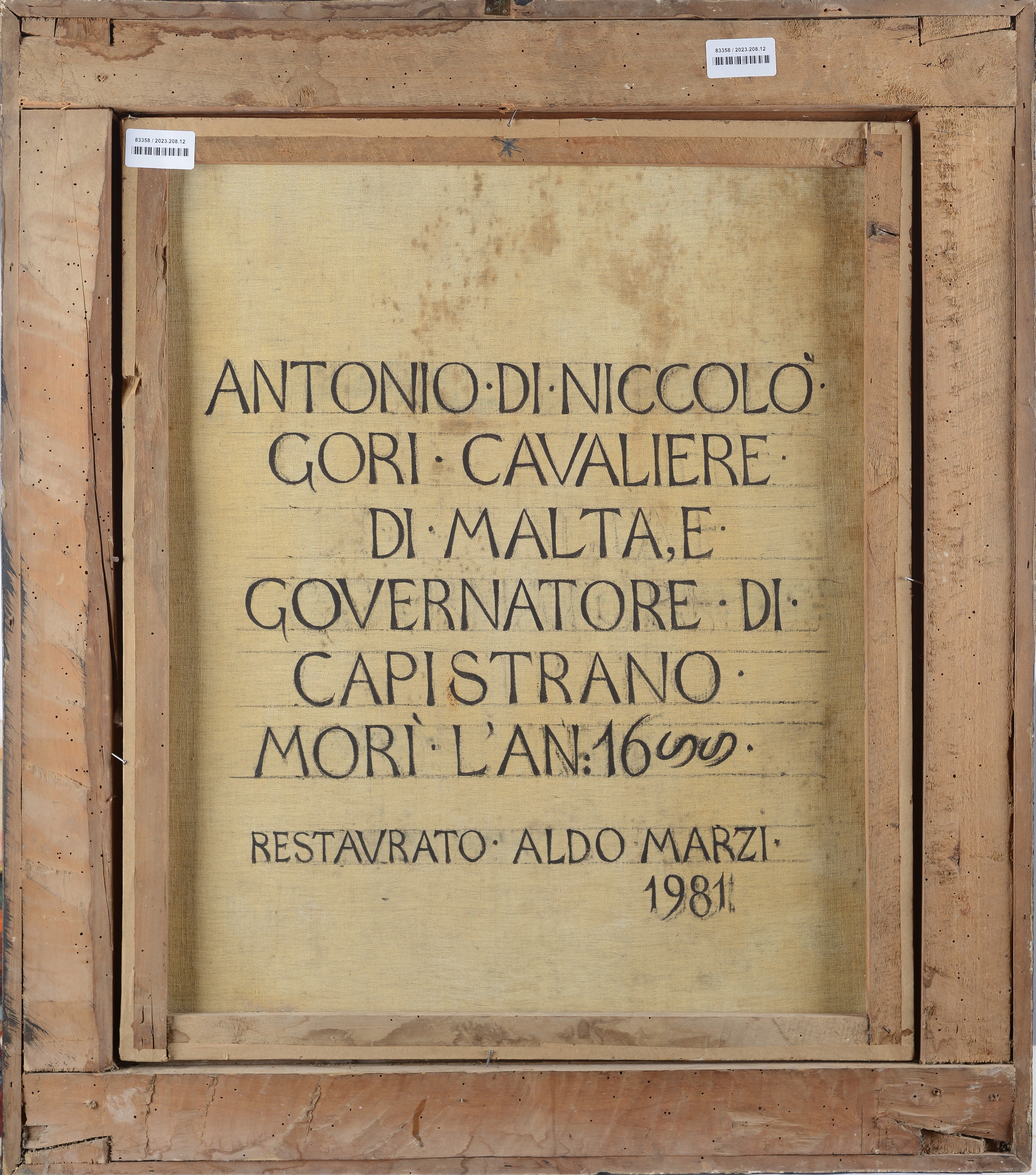Aurelio Martelli (detto il Mutolo) - Ritratto di Antonio di Niccolò Gori in Abito di Cavaliere di...