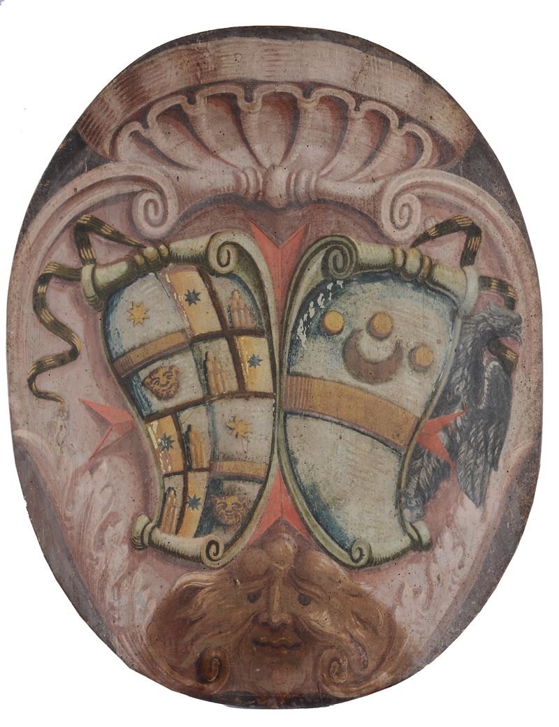 Scuola Toscana, XVIII Sec. - Stemmi Nobiliari Affiancati
