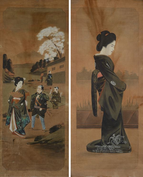Anonimo, XIX - XX sec. - Pair of Japanese prints