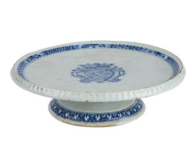 Alzatina in Maiolica Bianco - Blu