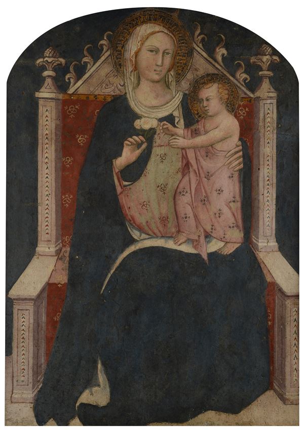 Spinello Aretino (Spinello di Luca Spinelli) - Enthroned Madonna with Child