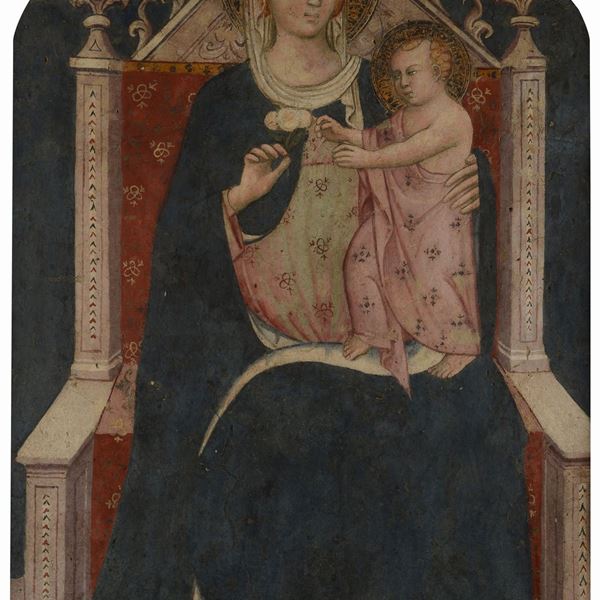 Spinello Aretino (Spinello di Luca Spinelli) - Enthroned Madonna with Child
