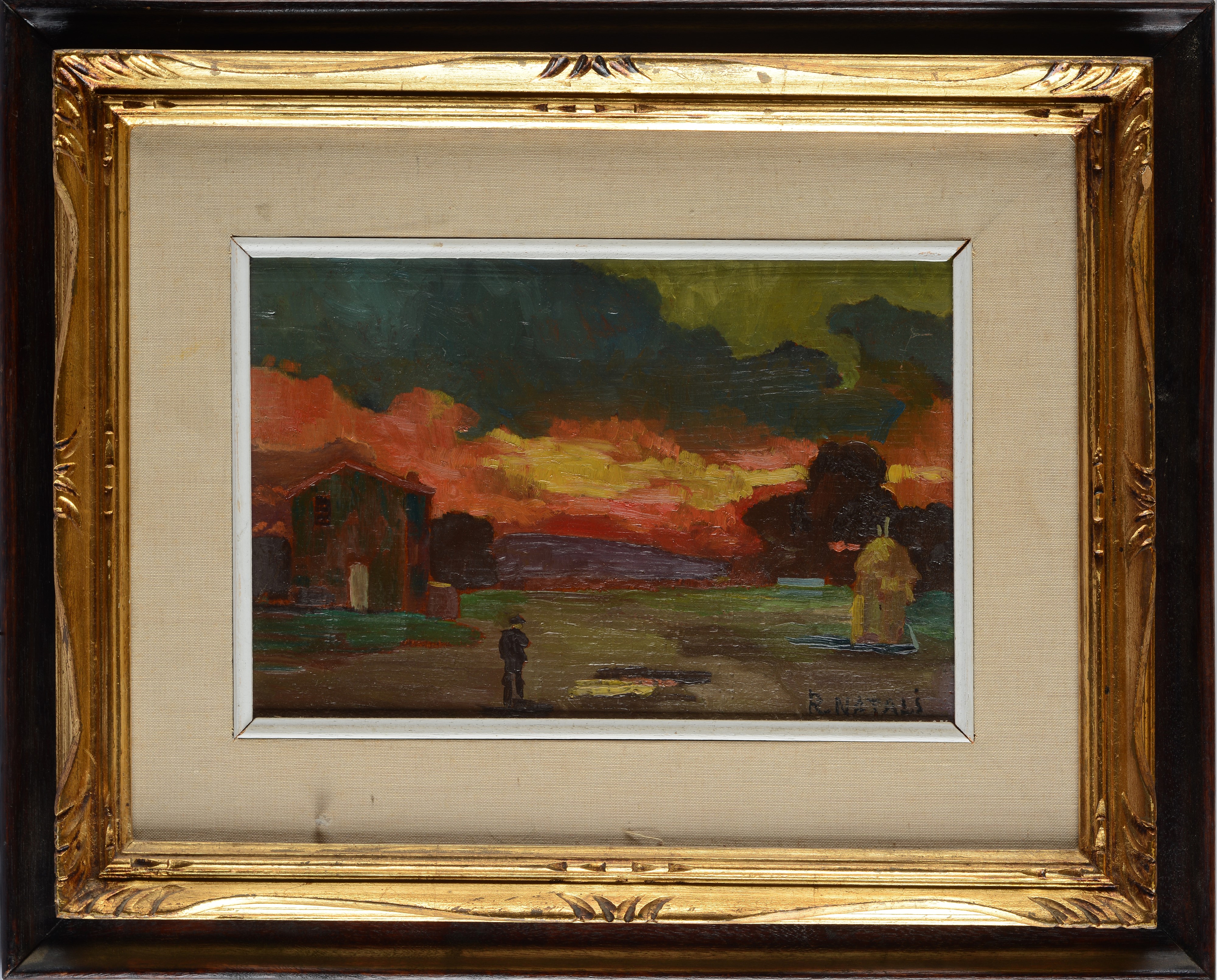 Renato Natali - Paesaggio di Campagna al Tramonto