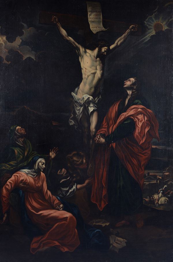 Attr. a Livio Mehus - Crucifixion with the Pie Donne and San Giovanni