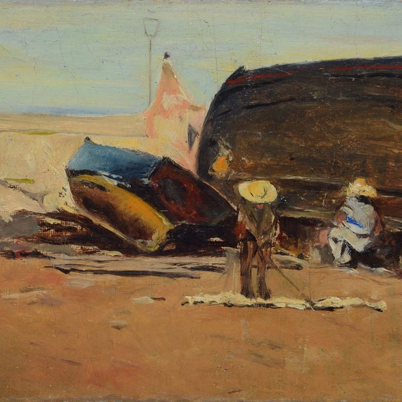 Telemaco Signorini - Figure in un Cantiere