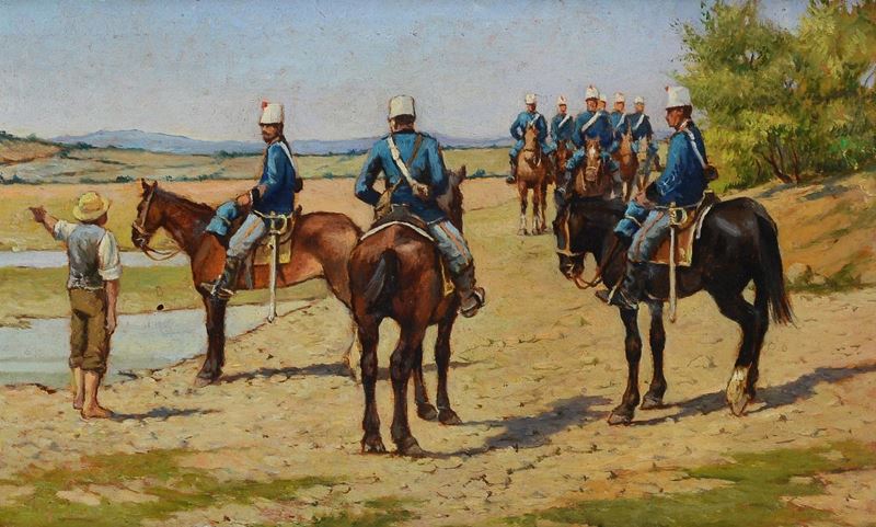 Anonimo, XIX Sec. - Soldati a Cavallo