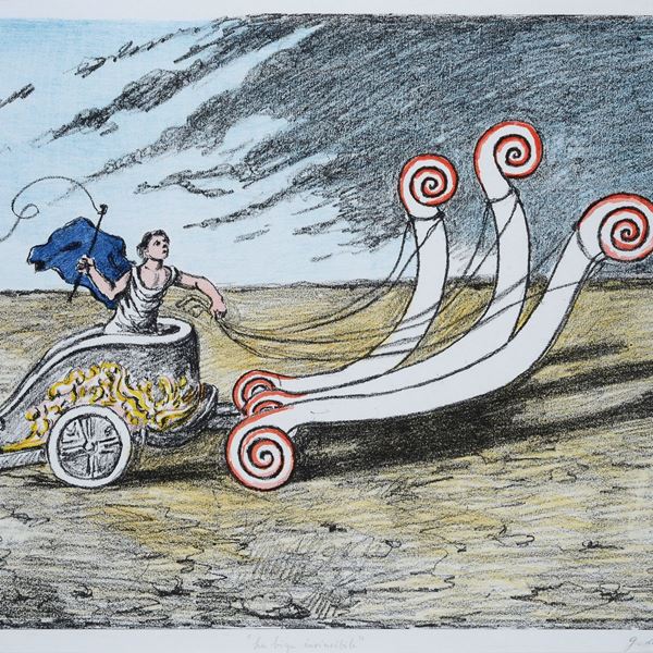 Giorgio de Chirico - The Invincible Chariot - First blue coat version