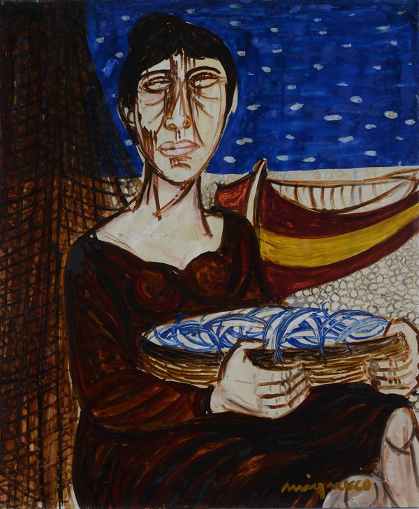 Giuseppe Migneco - Woman with fish