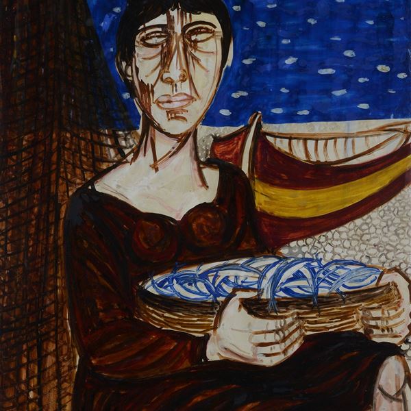 Giuseppe Migneco - Woman with fish