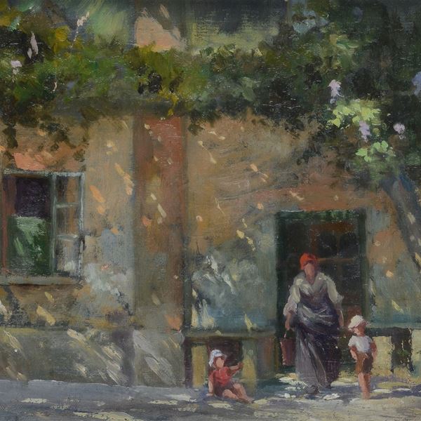 Anonimo, XX sec. - Peasant woman with children
