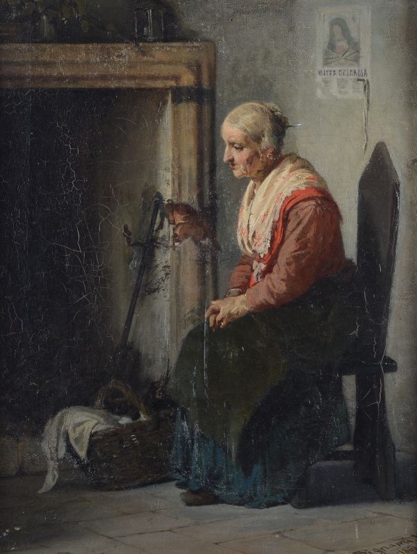 Vespasiano  Bignami - Portrait of a seated lady