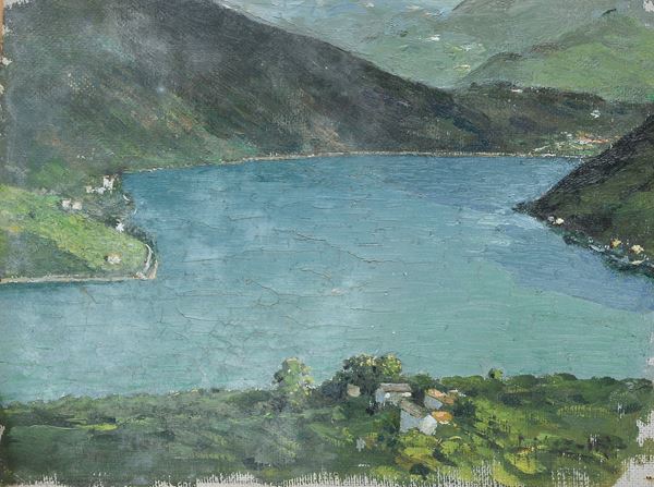 Anonimo, XX sec. - Landscape with lake