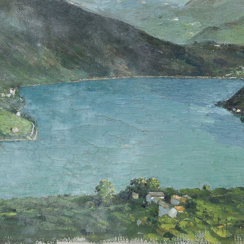 Anonimo, XX Sec. - Paesaggio con Lago