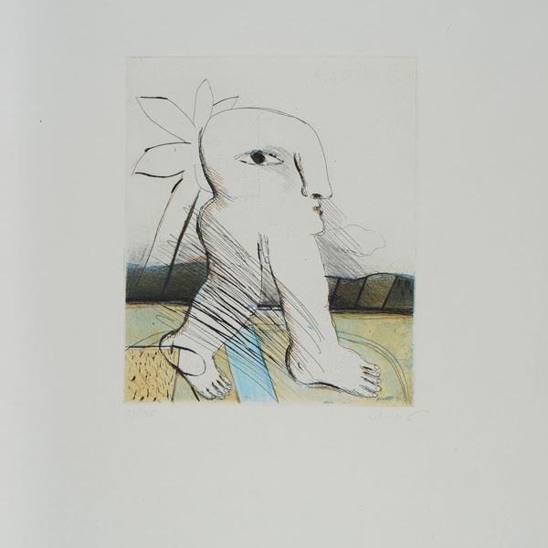 Hors Antes : Gehender Kopffüssler  (1966)  - Color etching and aquatint - Auction GRAPHICS, AND EDITIONS - Galleria Pananti Casa d'Aste