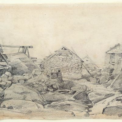 Paesaggio Roccioso con Rifugio di Montagna