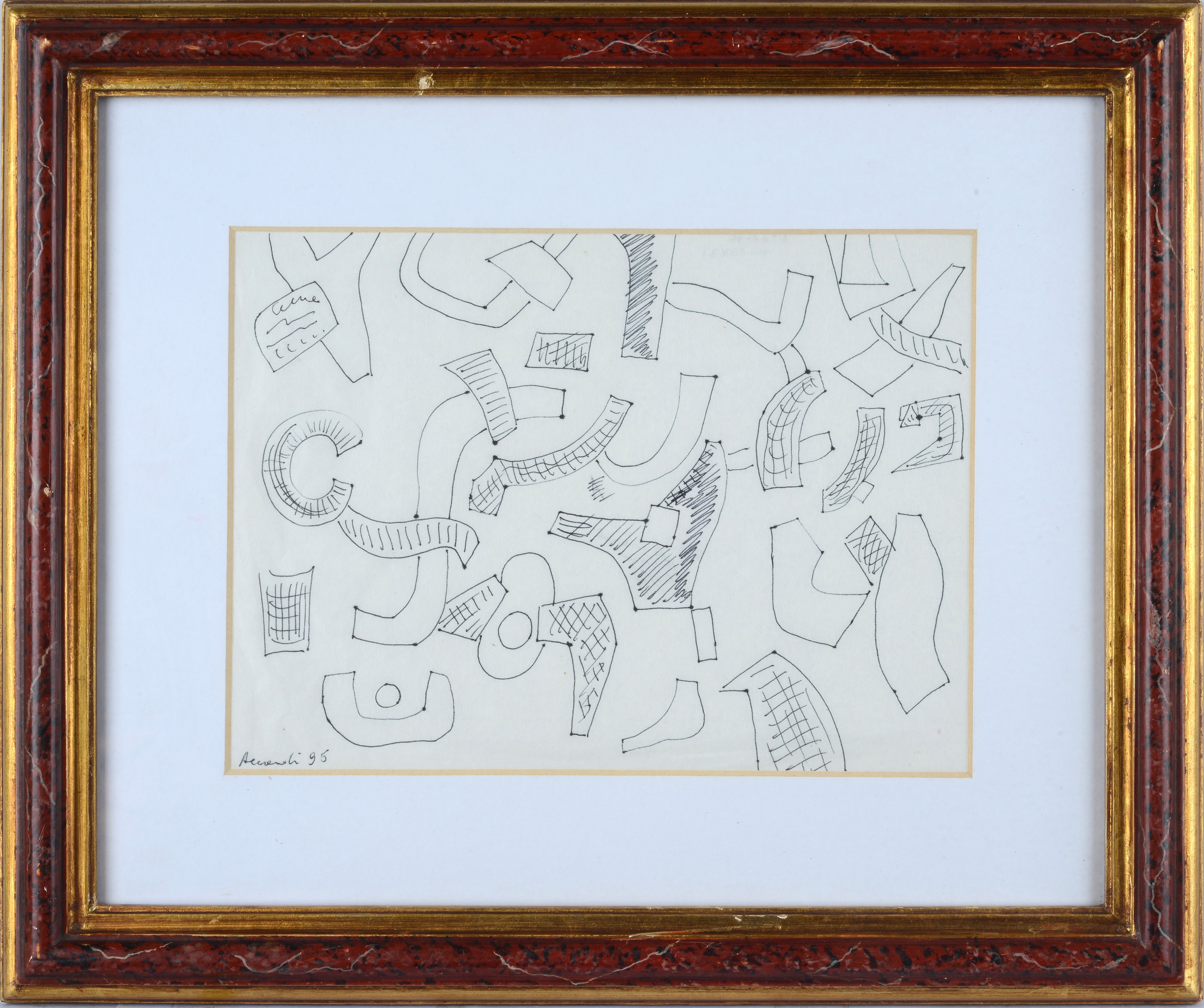 Carla Accardi - Composizione, inchiostro su carta, 1995