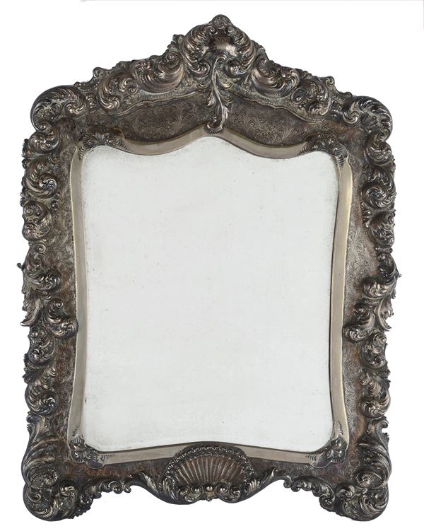 Specchio in metallo argentato