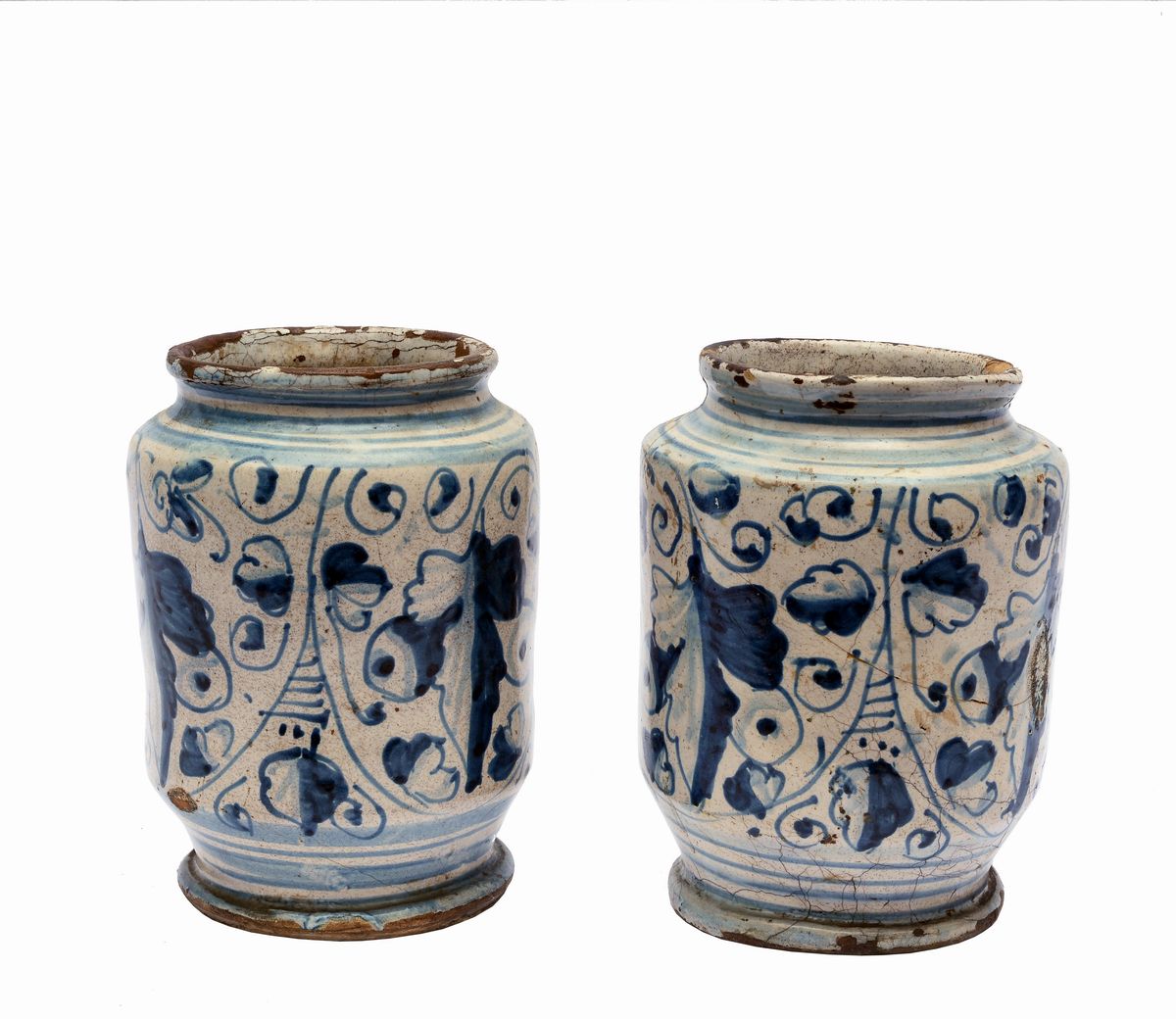 Coppia di Vasetti in Maiolica