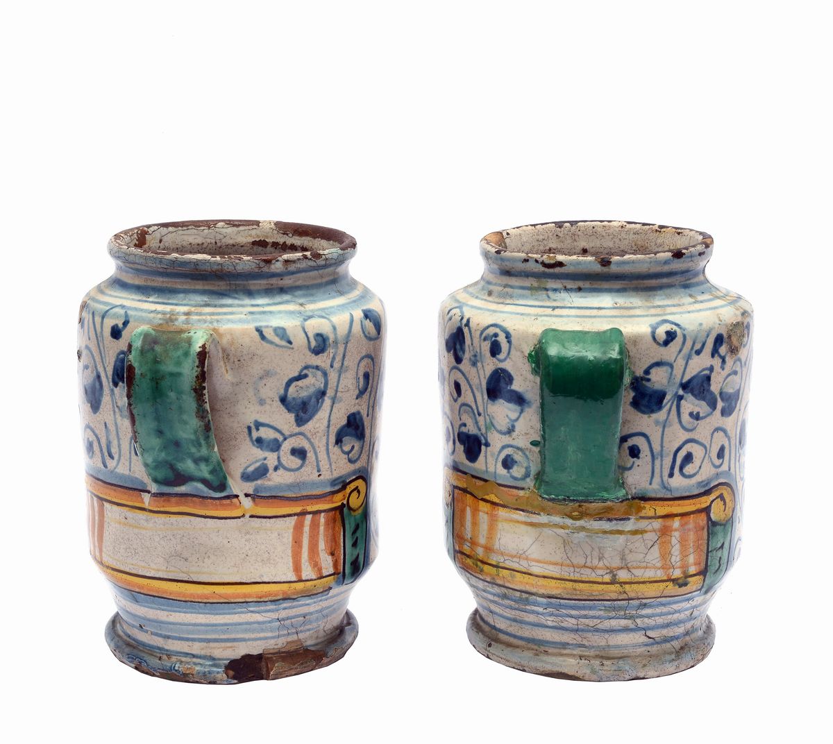 Coppia di Vasetti in Maiolica