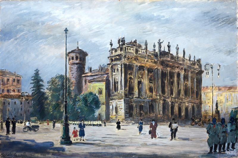 Michele Cascella - Piazza Castello a Torino