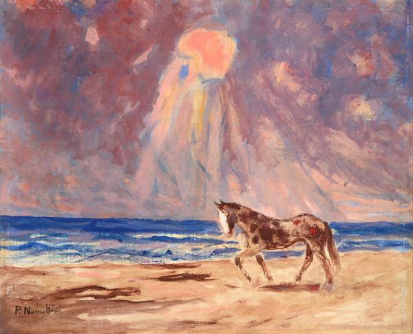 Plinio Nomellini - Horse on the beach