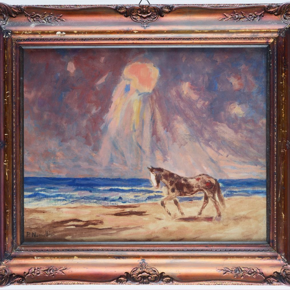 Plinio Nomellini - Cavallo sulla Spiaggia