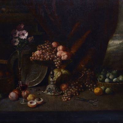 Natura Morta con Frutta e Pappagallo