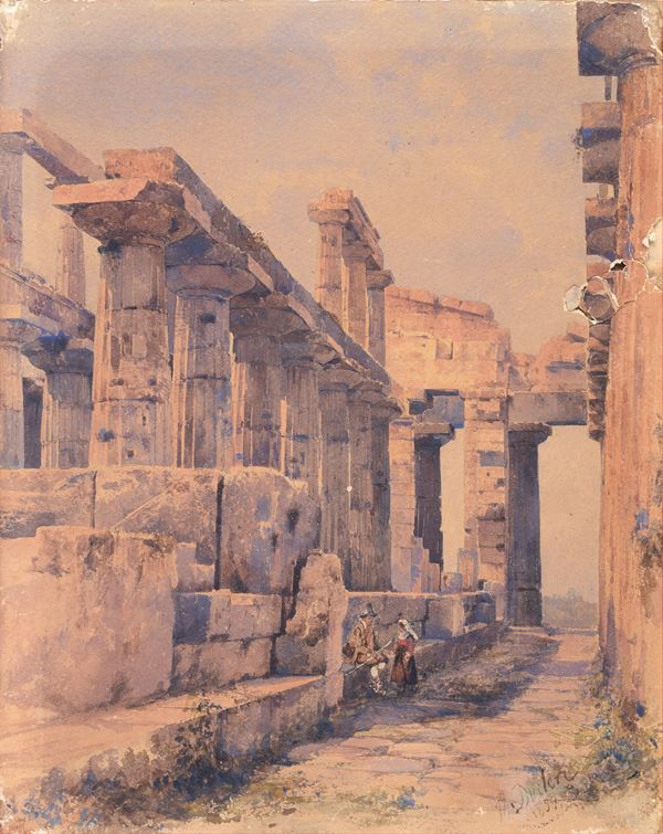 Teodoro Ducl&#232;re - Ancient ruins and figures