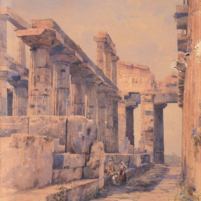 Teodoro Duclère - Antiche Rovine e Figure