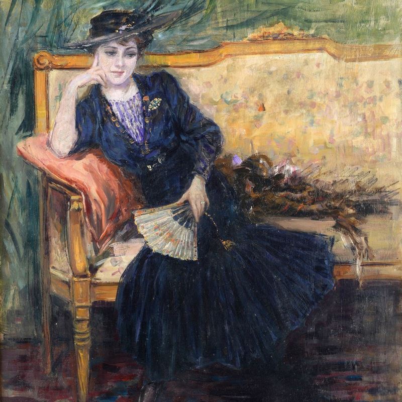 Pietro Scoppetta - Ritratto di Signora sul Divano