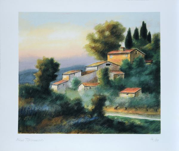 Nino Tirinnanzi : Tuscan landscape  - Lithography - Auction GRAPHICS, AND EDITIONS - Galleria Pananti Casa d'Aste