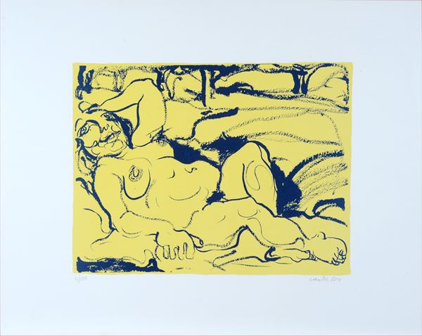 Domenico Cantatore : Reclining figure  - Lithography - Auction GRAPHICS, AND EDITIONS - Galleria Pananti Casa d'Aste