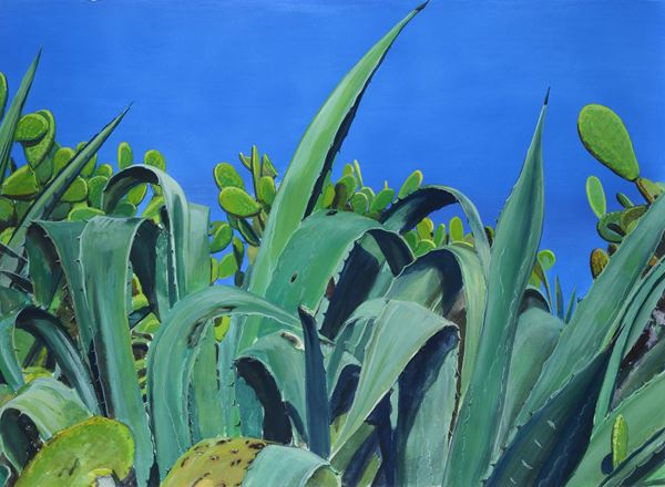 A. Gennari : Agaves in Capraia  (1996)  - Tempera on paper - Auction CONTEMPORARY ART - Galleria Pananti Casa d'Aste