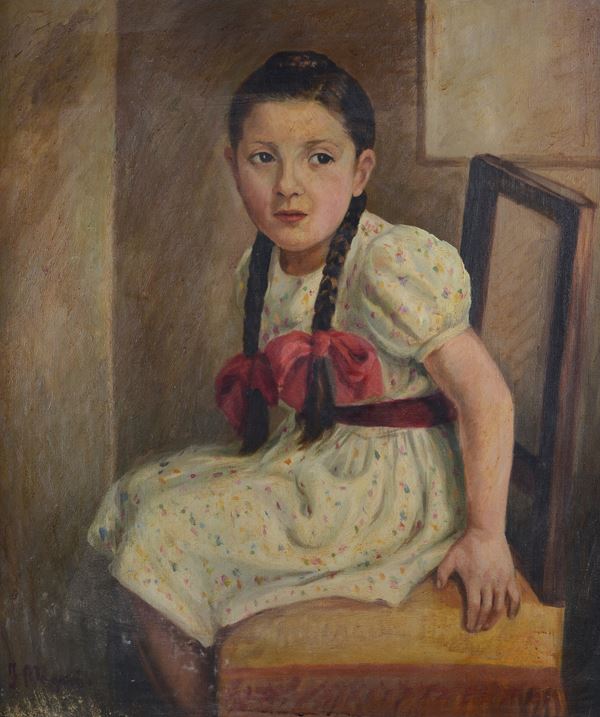 Fausto Magni - Portrait of little girl in the chair
