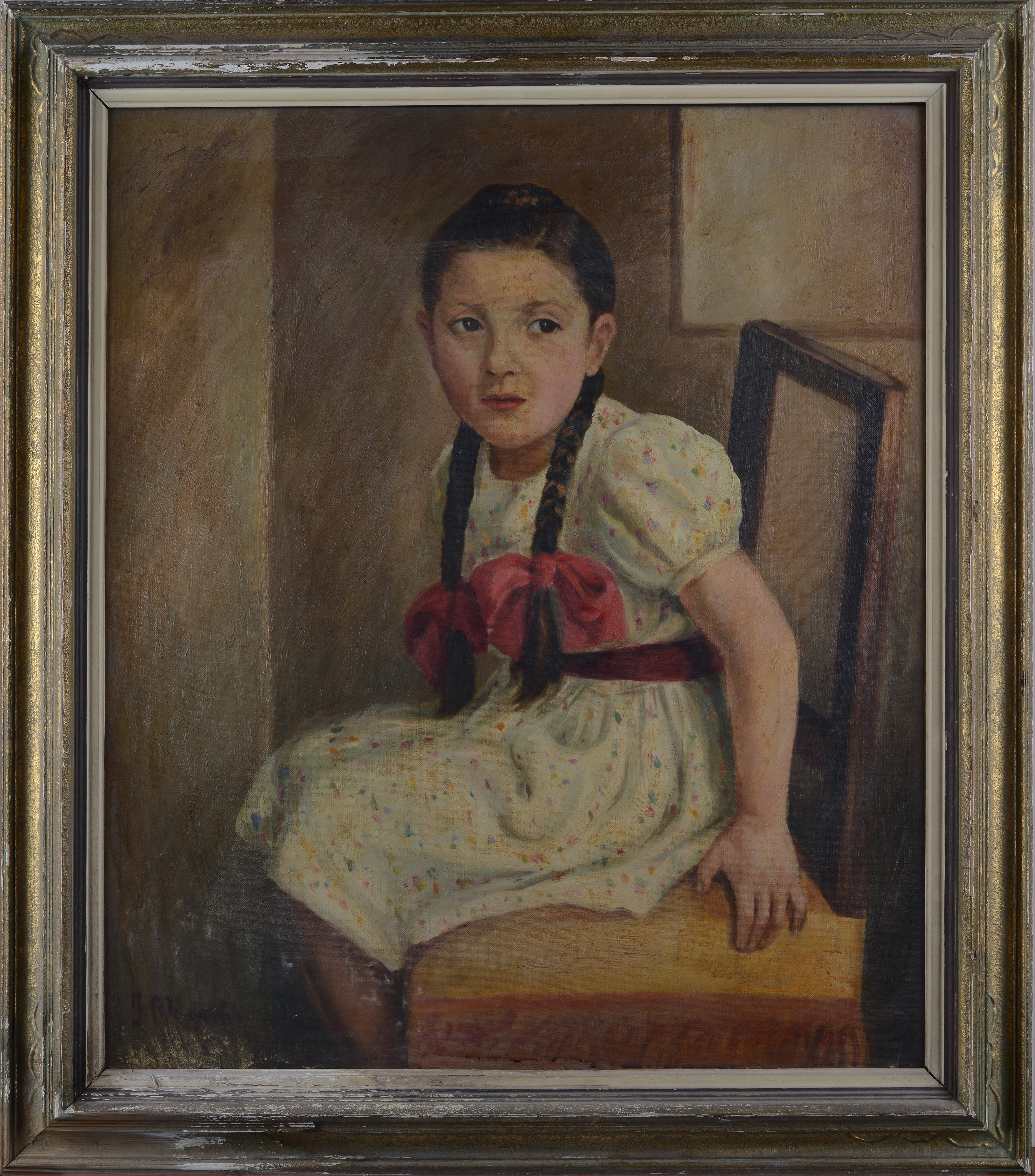 Fausto Magni - Ritratto di Bambina sulla Sedia