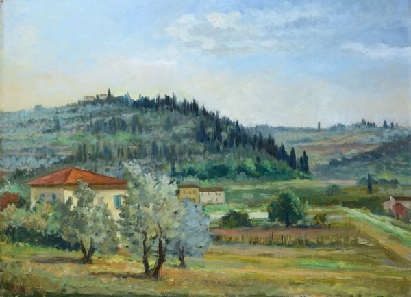 Fausto Magni - Landscape with olive trees