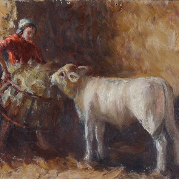 Giuseppe Magni - Peasant woman with calf