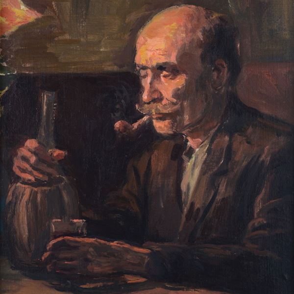 Gaele Covelli - Portrait of a man with a pipe