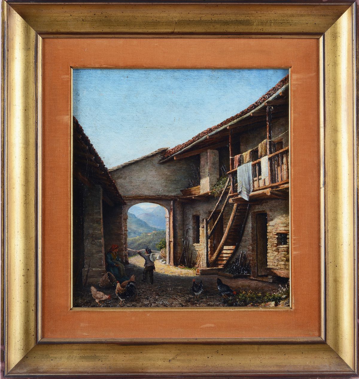 Scuola Toscana, XIX Sec. - Scorcio di Cascinale