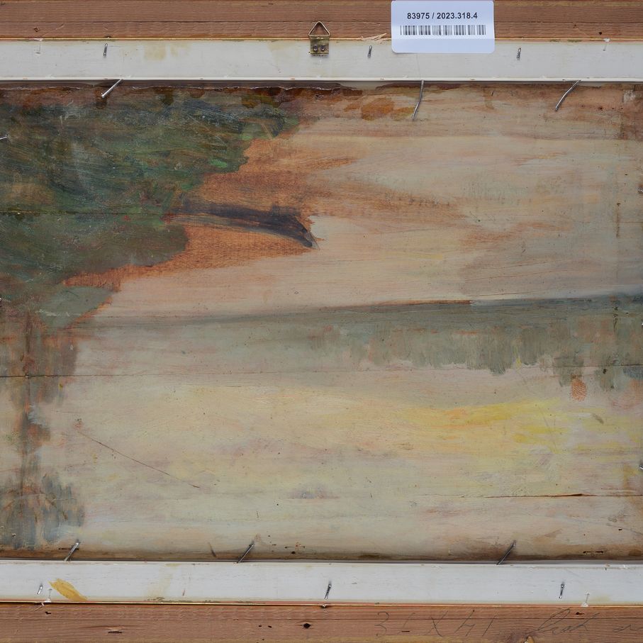 Anonimo, XIX Sec. - Scorcio di Campagna con Fanciulla (fronte) - Scorcio con Arno (verso)