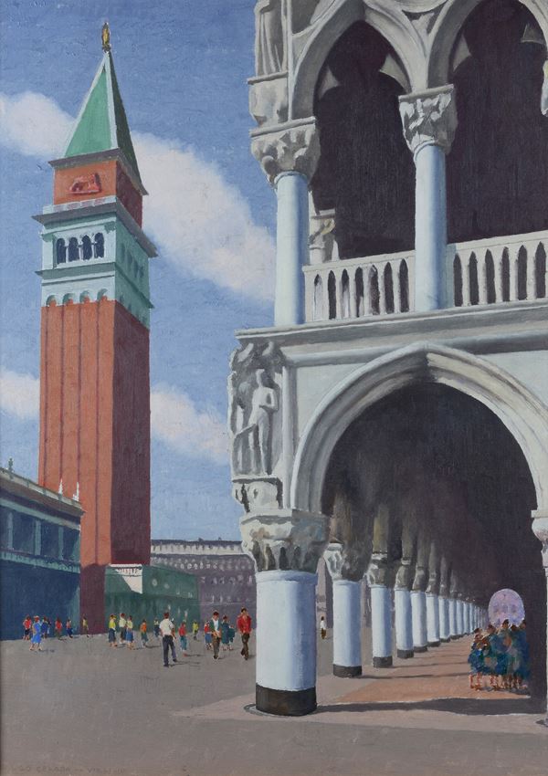 Ugo Celada da Virgilio - Glimpse of Piazza San Marco from the Piazzetta