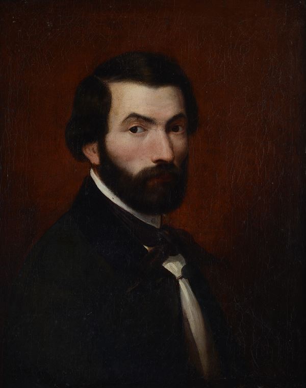 Scuola Europea, XIX sec. - Ritratto di giovane uomo con barba