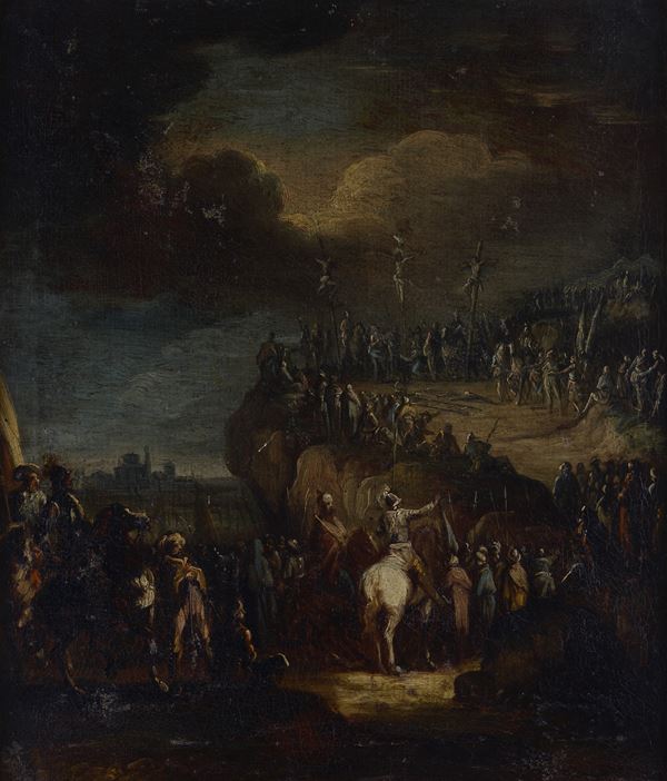 Attr. a Francesco Simonini (1686-1753) - Esercito ai piedi del Calvario